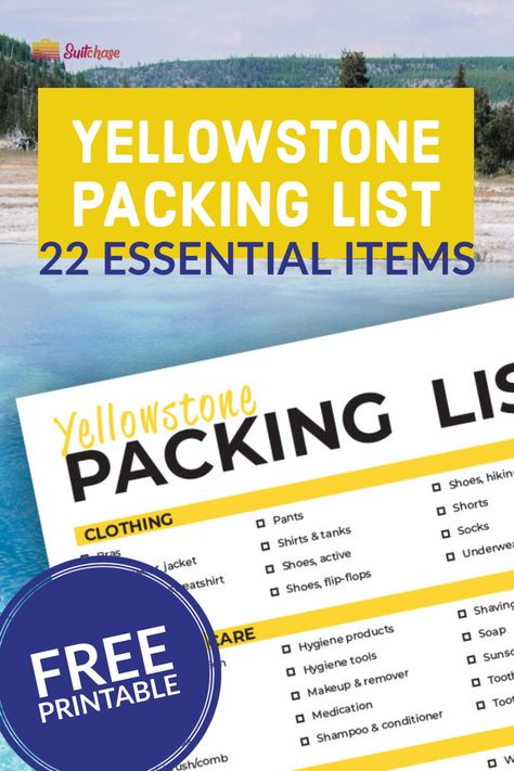 What do you actually NEED to pack for your road trip to Yellowstone? Get a FREE downloadable packing list with packing basics and Yellowstone essentials! Stay organized with this easy-to-read checklist that will making planning your vacation to Yellowstone National Park a breeze! Yellowstone Packing List, Packing List Free Printable, Yellowstone Vacation Planning, Packing List Spring, Honeymoon Packing List, Dude Ranch Vacations, Wyoming Vacation, Printable Packing List, Yellowstone Vacation