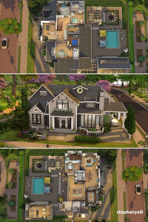 Sims 4 Family House, Casas The Sims Freeplay, Sims 4 Cottage, Sims 4 Houses Layout, Sims 4 House, Sims Freeplay Houses, Sims 4 Family, Sims 4 House Plans, Sims 4 House Building