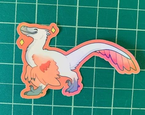 Holographic Velociraptor Dinosaur Sticker | Feathered Dinosaur | Cute Dinosaur Sticker | Pink Aesthetic Stickers | Iridescent Sticker Iridescent Sticker, Pink Aesthetic Stickers, Hutto Texas, Dinosaur Pin, Velociraptor Dinosaur, Dinosaur Stickers, Vulture Culture, Animal Artwork, Paleo Art