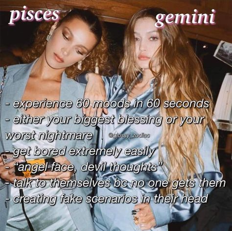 Pieces And Gemini, Gemini Zodiac Quotes, Gemini And Pisces, Gemini Traits, Gemini Life, Gemini Love, Pisces Quotes, Astrology Pisces, Zodiac Signs Pisces