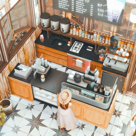 Sims 4 Restaurant, Sims 4 Build, Mini House, Sims 2, Cafe Restaurant, Sims 3, Cafe Decor, Sims Cc, Sims 4