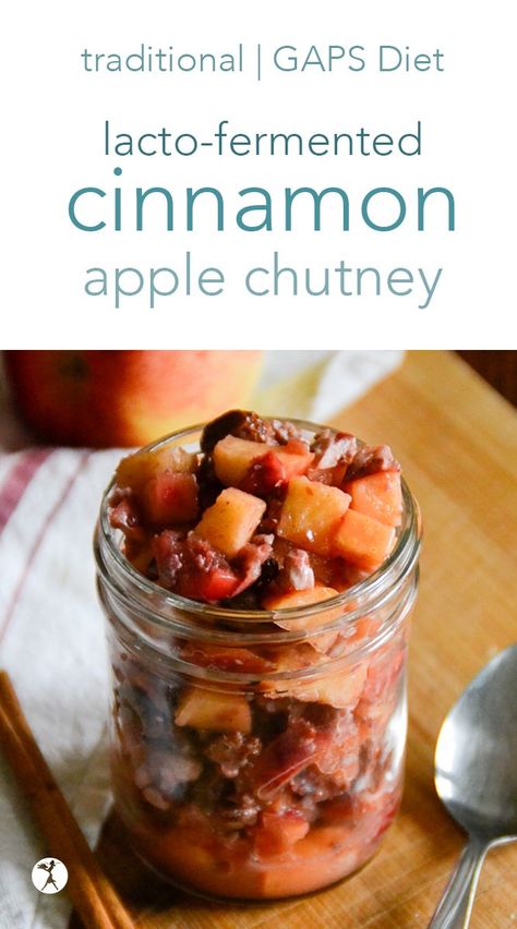 Cinnamon Apple Chutney Lacto Fermented Apples, Fermented Apples Recipe, Fermented Apples, Pickled Apples, Gaps Diet Recipes, Gut Diet, Fermented Foods Benefits, Lacto Fermented, Apple Chutney