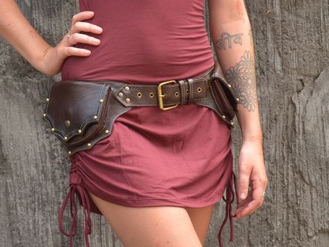 Leather Utility Belt Woman, Leather Pocket Belt, Medieval Steampunk, Moda Steampunk, Leather Utility Belt, Mode Steampunk, Steampunk Leather, Festival Belt, Bag Pocket