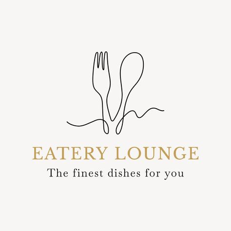 Eatery lounge logo template, editable text | premium image by rawpixel.com / Ning Sketch Restaurant, Badges Ideas, Free Business Logo, Logo Line Art, Lounge Logo, Business Fonts, Elements Design, Food Logo, Cafe Logo