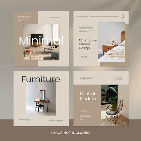 Furniture Instagram Post, Interior Design Brochure, Design De Configuration, Retro Instagram, Furniture Graphic, Minimal Interior Design, Minimal Furniture, Furniture Ads, Design Presentation