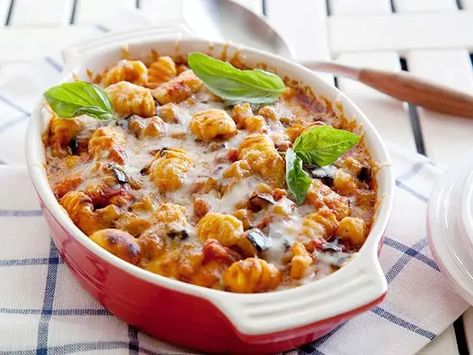 Best Eggplant Recipe, Italian Eggplant, Gnocchi Bake, Baked Gnocchi, Healthy Casseroles, Gnocchi Recipes, Eggplant Recipes, Meatless Meals, Food Network