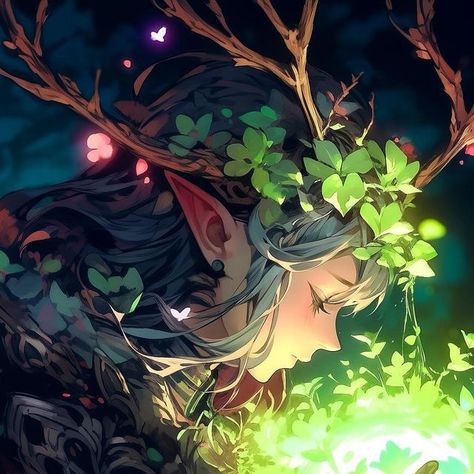 Elf Characters, Forest Elf, Elf Art, Queen Anime, Forest Girl, Nature Drawing, Samurai Warrior, Goddess Art, Digital Art Anime