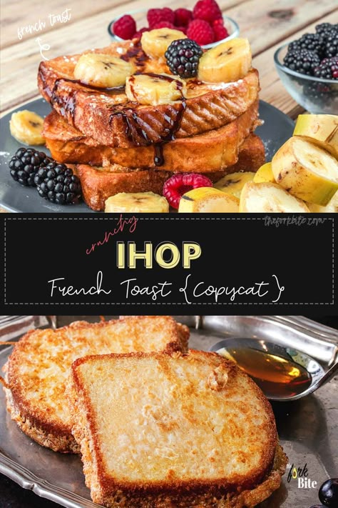 Ihop French Toast Recipe, Ihop French Toast, Ihop Food, Delicious French Toast Recipe, Delicious French Toast, French Toast Breakfast, Classic Breakfast, Copykat Recipes, At The Restaurant