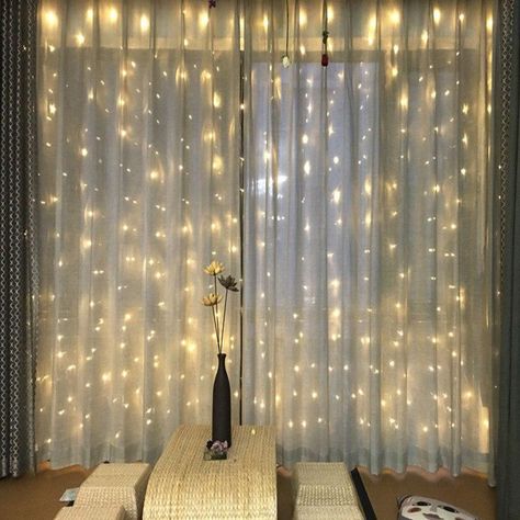 Free 2-day shipping. Buy Perfect Holiday 300 led Window Curtain Icicle Lights String Fairy Light Wedding Party Home Garden Decorations 3m*3m, Warm White at Walmart.com Christmas Light Curtains, Light Window, Ice Bar, Decorative Lamps, Led Curtain Lights, Led Fairy String Lights, Hiasan Bilik Tidur, Led Curtain, Curtain String Lights