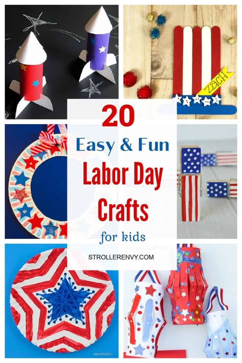 Labor Day Homeschool Lesson, Labor Day Crafts For Kids Toddlers, Labor Day Lessons For Kids, Labor Day Theme Preschool, Labor Day Homeschool Activities, Labor Day Art For Toddlers, Easy Labor Day Crafts For Kids, Labor Day Kids Activities, Labor Day School Activities