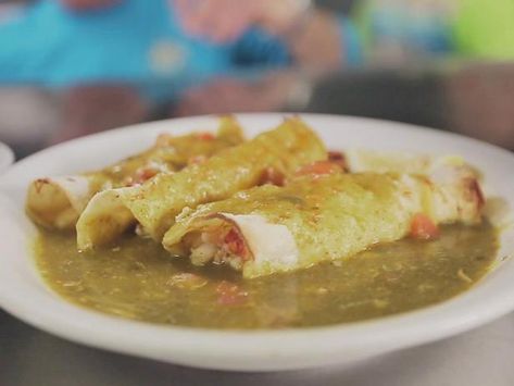 Lobster Enchiladas Recipe, Lobster Enchiladas, Poblano Sauce, Restaurant Images, Seafood Meals, Poblano Pepper, Sauces Recipes, Roasted Poblano, Lobster Recipes