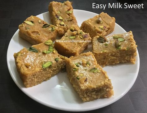 Condensed Milk Desserts, Kalakand Recipe, Burfi Recipe, Milk Cake, Sweet Dishes Recipes, Indian Dessert Recipes, Gram Flour, Indian Sweet, Indian Desserts