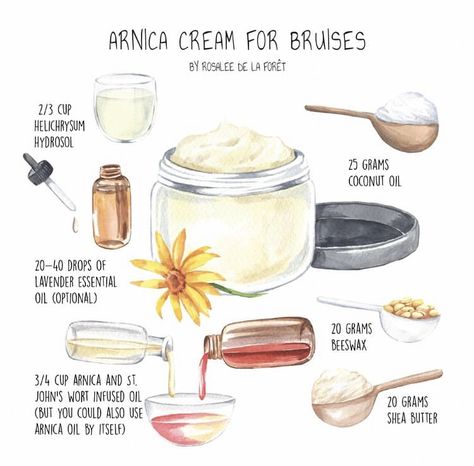 Arnica Cream, Cottagecore Recipes, Herbal Tea Garden, Natural Pain Killers, Herbal Remedies Recipes, Medicinal Garden, Herbal Skin Care, Herbal Recipes, Natural Healing Remedies