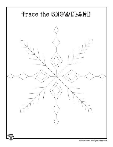 Snowflake Tracing, Winter Activity Sheets, Winter Kindergarten Activities, Practice Tracing, Romper Sewing Pattern, Activity Sheets For Kids, Winter Activity, Winter Kindergarten, Kindergarten Worksheets Printable