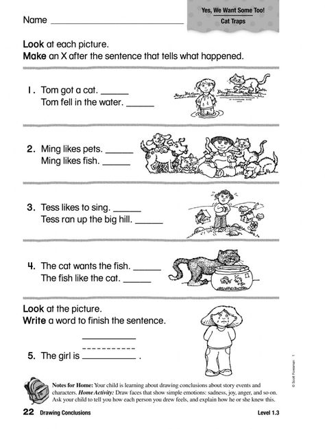 Drawing Conclusions online activity for Grade 2. You can do the exercises online or download the worksheet as pdf. Drawing Conclusions Activity, Worksheets 2nd Grade, Context Clues Worksheets, Teaching Drawing, First Grade Worksheets, Phonics Practice, Drawing Conclusions, 2nd Grade Worksheets, Literacy Lessons