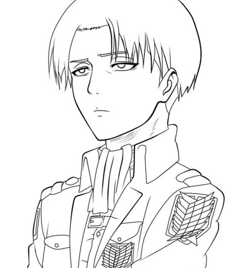 Eren Jaeger Lineart, How To Draw Levi Ackerman Step By Step, Attack On Titan Series, Anime Lineart, Popular Anime, Levi Ackerman, Anime Sketch, Free Printable Coloring, Art Drawings Sketches Simple