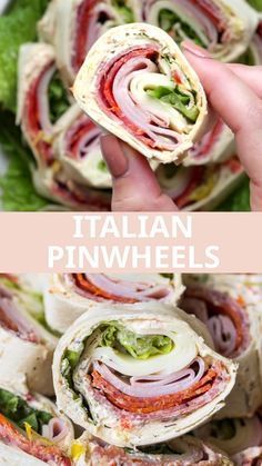 Italian Pinwheels, Pinwheel Sandwiches, Pinwheel Appetizers, Pinwheel Recipes, Italian Appetizers, Cold Appetizers, India Food, Idee Pasto Sano, Perfect Appetizers