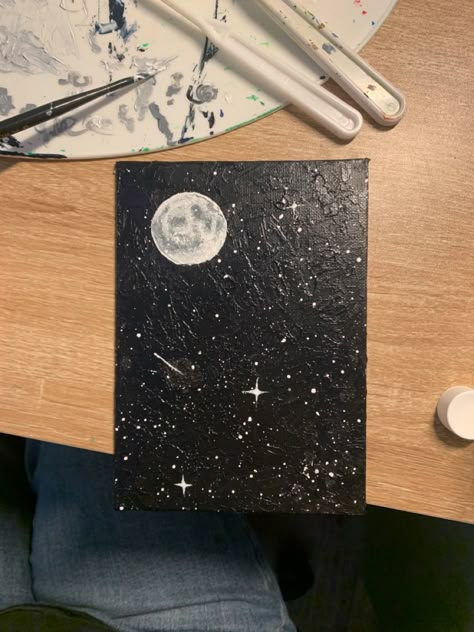 Love Canvas Painting, Minimal Art Design, So Will I, Tissue Paper Art, Dark Paintings, Black And White Stars, Star Painting, Fancy Jewellery Designs, Cute Paintings