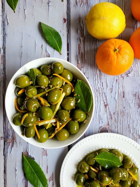 Fennel Confit, Warm Citrus Marinated Olives, Warm Olives, Fennel And Orange Salad Recipe, Citrus Fennel Salad, Olive Snack, Olive Kitchen, Fennel And Orange Salad, Individual Servings