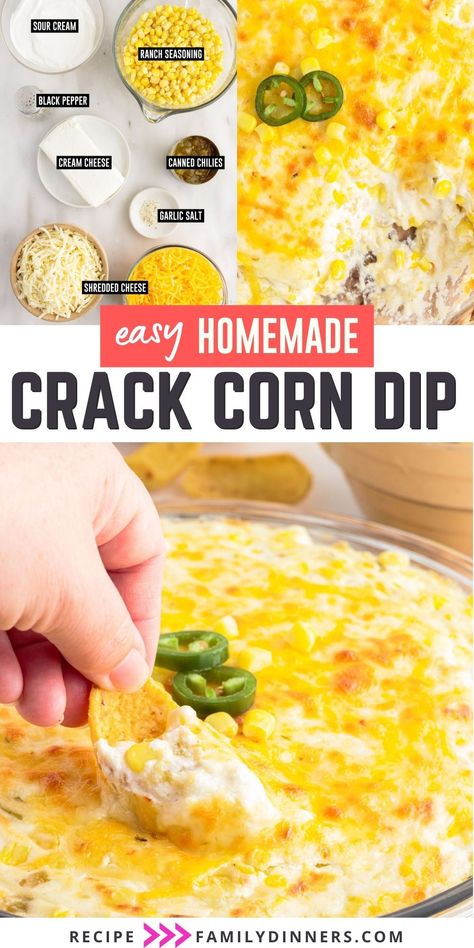 Creamy Cheesy Hot Corn Dip, Buffalo Corn Dip, Tik Tok Corn Dip, Corn Dip Recipe Baked, Dips With Corn Chips, Cheese Dip For Tortilla Chips, Hot Dip For Tortilla Chips, Tortilla Chips And Dip Recipes, Corn Appetizers For Party