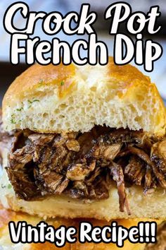 This Crock Pot French Dip recipe is easy to make and always a hit! Everyone loves making French Dip sandwiches on submarine rolls and topping them with cheese and the delicious au jus sauce. A family favorite comfort food that is perfect for any night of the week and it makes for great left overs too. Crock Pot French Dip Sandwiches, French Dip Recipe, Crock Pot French Dip, Au Jus Sauce, Jus Sauce, French Dip Sandwich Crockpot, French Dip Recipes, French Dip Crock Pot, Crock Pot Inspired Beef Recipes