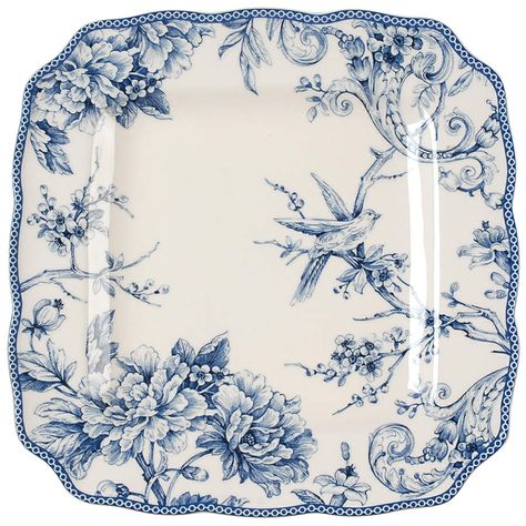 Adelaide Blue and White Square Dinner Plate by 222 Fifth (PTS) Blue Dishes, Keramik Design, White Dinner Plates, Pretty Plates, White Dishes, Flow Blue, Blue And White China, White China, Blue Willow