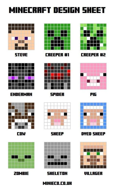 Minecraft Mob Heads Grid, Aquabeads Minecraft, Easy Perler Bead Patterns Minecraft, Minecraft Cookies Decorated, Minecraft Cake Easy Simple, Minecraft Food Ideas, Minecraft Perler Bead Patterns, Minecraft Pixel Art Templates, Diy Minecraft Decorations