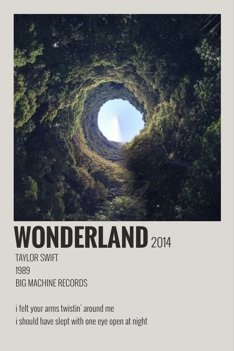 WONDERLAND TRACK POLAROID TAYLOR SWIFT Wonderland Taylor Swift, Wonderland Poster, Taylor Swift Discography, Taylor Songs, Music Poster Ideas, Vintage Music Posters, Taylor Swift Music, Taylor Swift Posters, Swift Photo