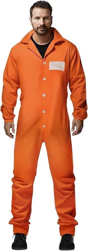 Amazon.com: HOMELEX Orange Prison Jumpsuit Costume Mens Halloween Inmate Outfit Adult Jail Uniform : Clothing, Shoes & Jewelry Inmate Outfit, Orange Prison Jumpsuit, Jail Uniform, Orange Prisoner Costume, Orange Prisoner, Prison Jumpsuit, Prisoner Costume, Jumpsuit Costume, Mens Halloween