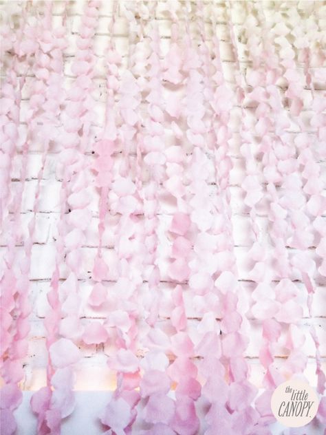 Flower Petal Curtain Backdrop Garland Curtain, Store Merchandising, Wedding Miscellaneous, Homestead Wedding, Whimsical Fall, Purple And Gold Wedding, Curtain Backdrop, Pink Weddings, Indie Wedding