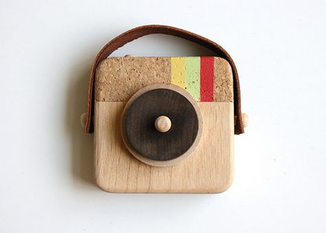 Wooden Instagram Camera Wooden Camera, Handmade Charlotte, Toy Camera, Instagram Design, Design Milk, Wood Toys, Storage Ideas, Handmade Toys, Wooden Toys