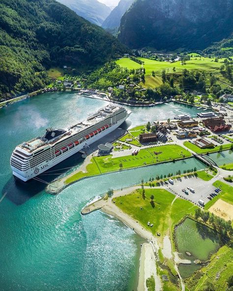 Flam Village, Norway.. .  . . #flåm #Norway #ferry #beautiful #village #travelgoals #travel #traveldiaries #traveler #traveling… Aman Sveti Stefan, Norway Travel, Halong Bay, Ulsan, Destination Voyage, Elba, Beautiful Places To Travel, Most Beautiful Places, Cruises