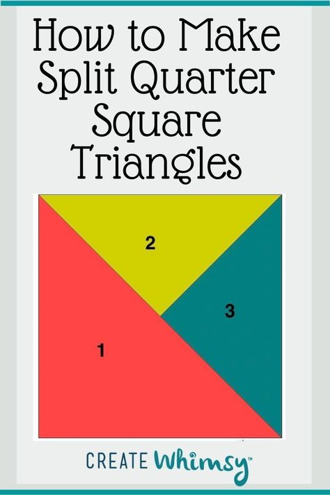 The Split Quarter Square Triangle Quilt Block is a variation of the Quarter Square Triangle, containing one half-square triangle and two quarter-square segments to complete the square unit. 3 Inch Half Square Triangle, Square And Triangle Quilt, Twisted Quilt Block Patterns, Carpenter Square Quilt Pattern, Quarter Square Triangle Quilt Blocks, Half Square Triangles 4 At A Time, Quarter Square Triangle Chart, Half Square Triangle Chart, Triangle Quilt Block