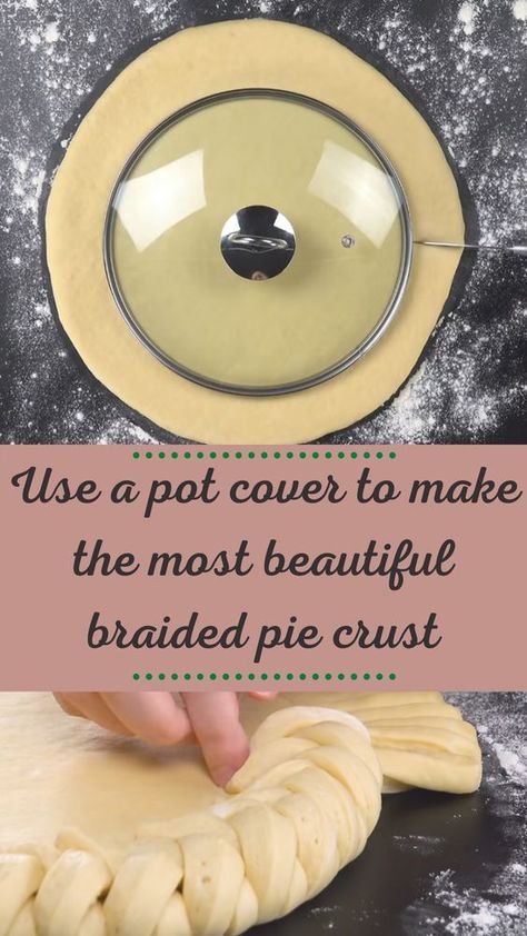 Pie Crust Hacks, Braided Pie Crust, Creative Pie Crust, Pie Crust Art, Beautiful Pie Crusts, Creative Pies, Pie Crust Edges, Pie Crust Designs, Pie Baking