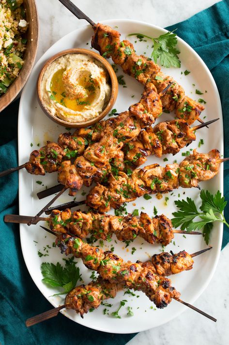 Chicken Shish Tawook Recipe - Cooking Classy Mideastern Food, Shish Tawook Recipe, Citrus Chicken Marinade, Cooking Classy Recipes, Shish Tawook, Yogurt Marinated Chicken, Greek Gyros, Yogurt Chicken, Shawarma Recipe