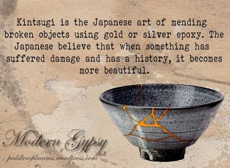 kintsugi_Japanese_broken_pottery_mending_philosophy Kintsugi Quote, Japanese Broken Pottery, Japanese Pottery Wabi Sabi, Japanese Pottery Kintsugi, Kintsugi Tattoo, Pottery Repair, Kintsugi Art, Pottery Patterns, Japanese Philosophy