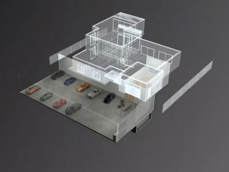 https://autocave.uk.com/ Underground Car Garage Home, Underground Car Garage, Luxury Car Garage Design, External Garage, Dark House Interior, Car Garage Design, House Underground, Nft Design, Garage Design Interior