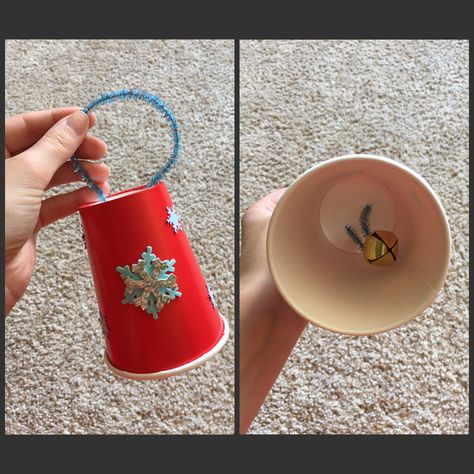 Preschool Bell Crafts, Christmas Bells Craft Preschool, Jingle Bells Crafts Preschool, Jingle Bell Crafts Preschool, Paper Cup Bell Craft, Bell Crafts Preschool, Bell Crafts Christmas, Advent Preschool, New Years Craft Preschool