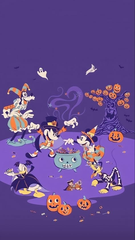 Disney Halloween Wallpaper, Halloween Desktop Wallpaper, Halloween Wallpaper Backgrounds, Halloween Wallpapers, Cartoon Disney, Halloween Background, Mickey Mouse Halloween, Mickey Halloween, Disney Background