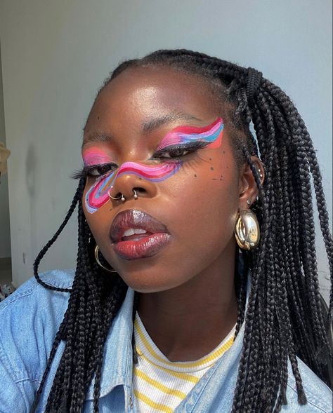 Artsy Makeup, Pride Makeup, Face Art Makeup, Graphic Makeup, Makeup For Black Skin, Alternative Makeup, Cool Makeup Looks, Ethereal Makeup, Unique Makeup