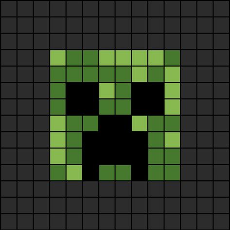 A pixel art template of a creeper's face from Mine-craft the video game.

This is in-accurate and has only 2 shades of green. Pixel Pictures Easy, Easy Pixel Art Minecraft, Pixel Art In Minecraft, Minecraft Pixel Art Easy, Small Minecraft Pixel Art, Minecraft Graph Paper Drawings, Minecraft Grid Art, Minecraft Graph, Minecraft Block Pixel Art