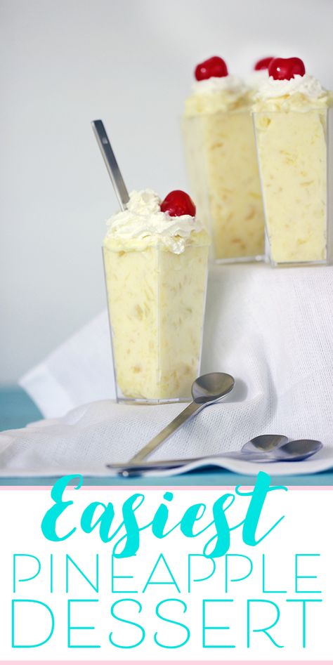 Easy Pineapple Dessert, Pineapple Pudding, Cool Whip Desserts, Pineapple Dessert, Pineapple Dessert Recipes, Tiramisu Dessert, Pineapple Desserts, Potluck Desserts, Coconut Desserts