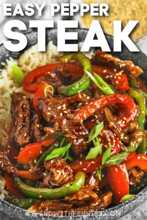 Taste Of Home Pepper Steak, Stovetop Pepper Steak, Sizzling Chinese Pepper Steak, Peppered Steak And Rice, Salt And Pepper Steak, Dutch Oven Pepper Steak, Skillet Pepper Steak, What To Make With Sizzle Steak, Sirloin Tips With Peppers And Onions