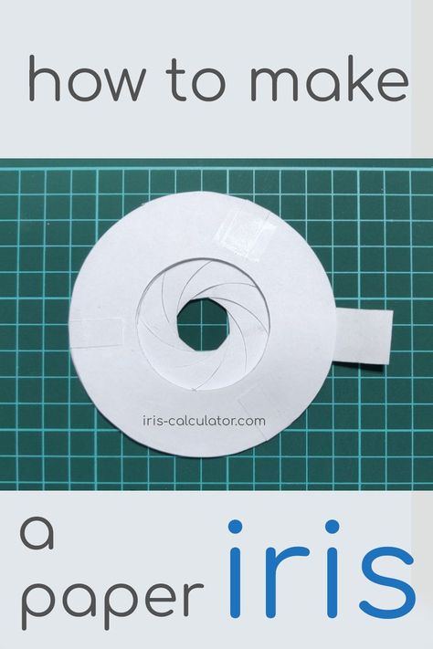 Step-by-step instructions on how to make a paper iris diaphragm. Paper Iris, Candy Holder, Pop Up Cards, Lessons Learned, Design Process, Fun Projects, Calculator, Pop Up, Design Inspiration