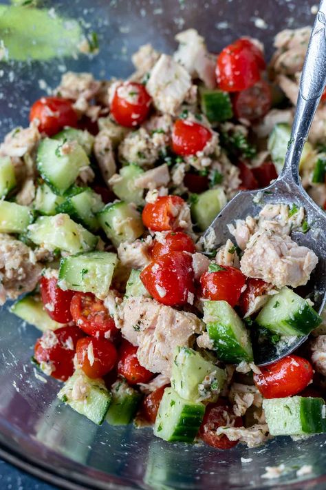 Low Carb Tuna Salad Recipe, Tuna Salad Without Mayo, Tuna Salad No Mayo, Low Carb Tuna Salad, Keto Tuna Salad, Tuna Salad Recipe Healthy, Tuna Steak Recipes, Healthy Tuna Salad, Mayo Recipe