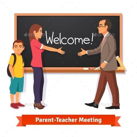 Teacher and Parent Meeting in Classroom by IconicBestiary | GraphicRiver Teacher Meeting, Parent Teacher Relationship, Walden University, Parent Teacher Meeting, Parent Teacher Communication, Parents Meeting, Back To School Night, Teacher Conferences, Parent Communication