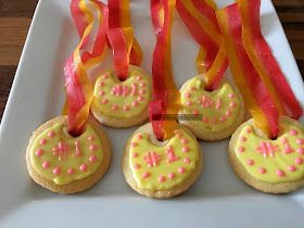 SimpleJoys: Gymnastics Birthday Party Cookie Medals, Gymnastics Theme Party, Gymnastics Birthday Party, Gymnastics Center, Gymnast Birthday Party, Laser Tag Party, Gymnastics Party, Gymnastics Birthday, Cheese Bar