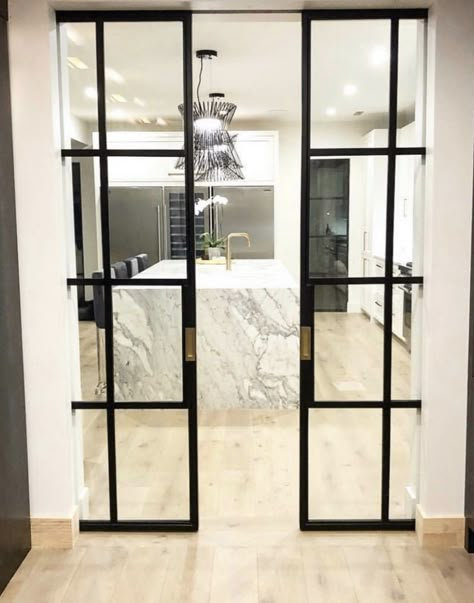 French Pocket Doors, Interior Pocket Doors, Glass Pocket Door, Kitchen Sliding Doors, Glass Pocket Doors, Internal Glass Doors, Sliding Pocket Doors, Casa Country, Glass Doors Interior