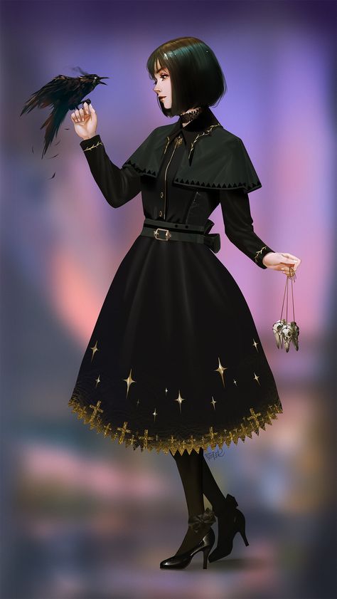 Necromancer Clothes, Vampire Dress, Wonderland Artwork, Vampire Clothes, Vampire Masquerade, Anime Face, Anime Monsters, Concept Art Character, Clothing Design