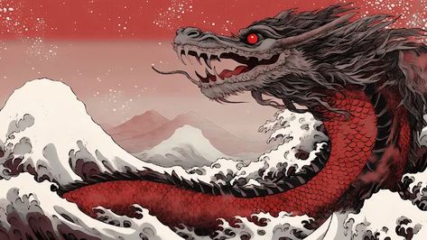 [Free 4K PC Wallpaper] Legendary Power Unleashed: Japanese Dragon Illustration by Midjourney Japanese Dragon Illustration, Image Dbz, Chinese Wallpaper, 4k Wallpapers For Pc, Wallpaper Notebook, Computer Wallpaper Desktop Wallpapers, Desktop Wallpaper Art, Bulldog Art, Dragon Illustration